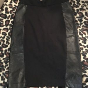 Kensie black faux leather pencil skirt